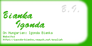 bianka igonda business card